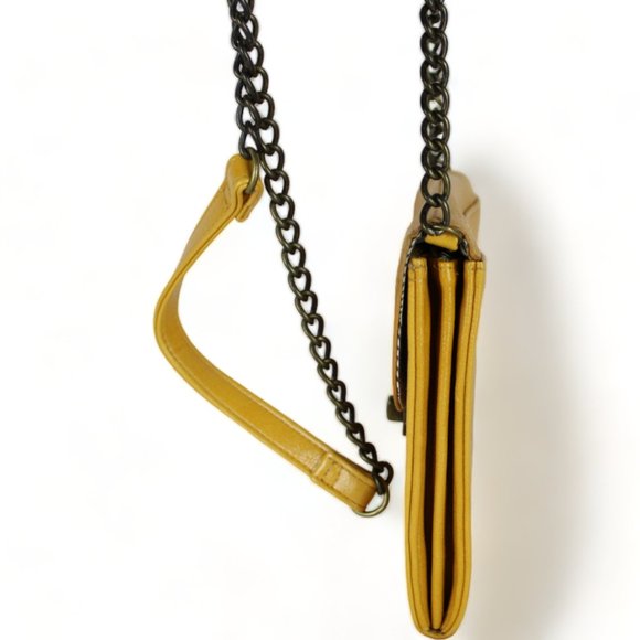 Steve Madden Small Messenger Bag Link Chain Shoulder Strap Faux Leather PU72 - Picture 3 of 9